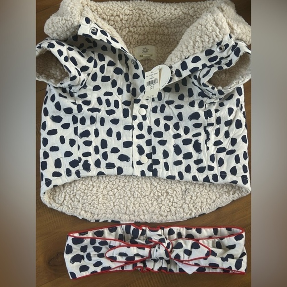 NWT Offleash Aerie Puppy Sherpa Lined Dog sweater and matching headband